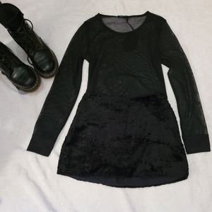 Urban outfitters cooperative velvet fur mini skirt